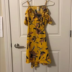 Yellow Wrap around Dress